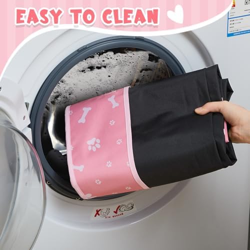 Marsui Dog Playpen Bottom Pad Fits for 36inch W and 24inch H 6 Panels Exercise Pet Dog Mat Puppy Crate Pad Reusable Washable Pet Training Pee Mat Hoop and Loop Design, Playpen Not Included(Pink)