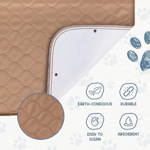 EZwhelp Reusable Dog Pee Pads - Waterproof Training Pads for Dogs - Washable & Sanitary - Rounded Corners - Laminated, Lightweight, Durable - Pet Essentials for Puppy Training and Whelping - 72" x 72"