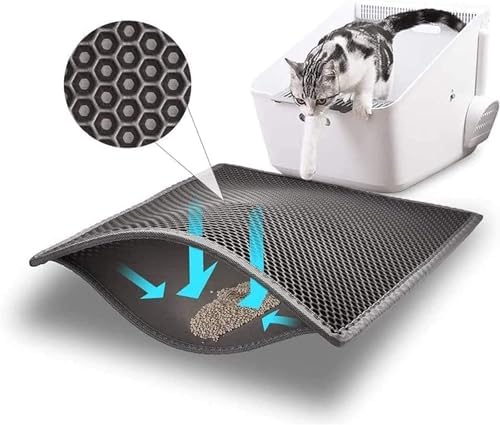 Bulkniu Cat Litter Mat, 15"x24", Waterproof, Durable & Easy to Clean, Grey