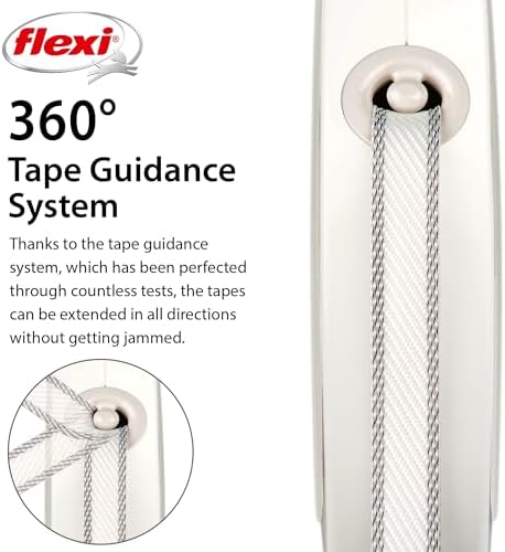 FLEXI® Style Tape Retractable Dog Leash, Medium, 16 ft - White/Grey