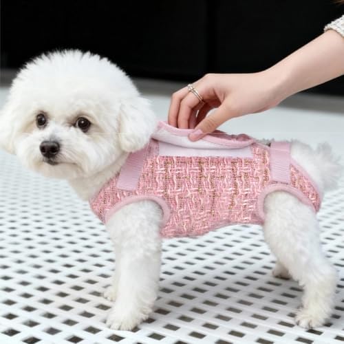 Cat Puppy Carrier Crossbody Bag (Pink Tweed Bag+Strap 2pc,Small)