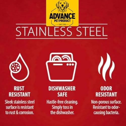 Advance Pet Products Heavy Stainless Steel Bucket with 2 Hooks Flat Side, 1 Quart | Durable Food & Water Pail for Dogs, Cats, Kennels, Cages and Critter Crates | Multi-Purpose Bucket