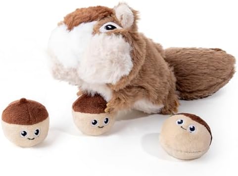 Hollypet Squeaky Hide and Seek Dog Toys for Small and Medium, Pine Cone