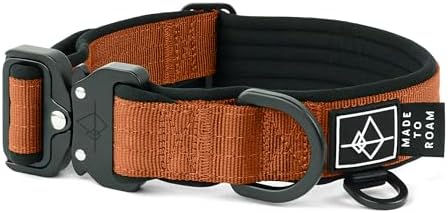 MADE TO ROAM Comfort Collar - Adjustable Nylon Dog Collar with Soft Comfortable Padding, Light Aviation Aluminum Metal Buckle for Small, Medium and Large Dogs (Nevada Evening, Size 5)