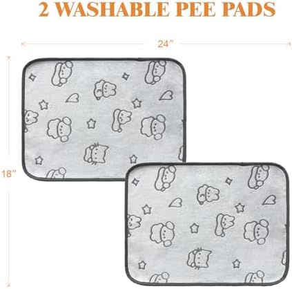 Qeils Reusable Puppy Pads, Washable Pee Pads, Leakproof 18"x 24" 2 Pack