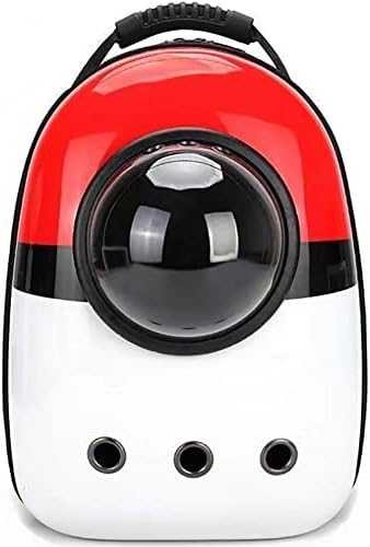 Cat Carrier Backpack, Pet Backpack Bubble Rucksack Front Pack for Cat Puppy Dog Capsule Space Backpack, Pet Carrier for Travel Hiking Walking Camping. (Red and White)