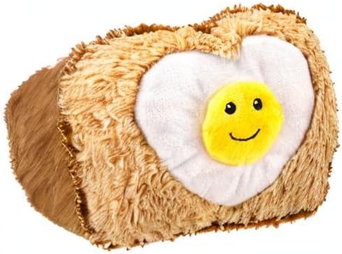 Giftable World Pet 5 by 7 Inches Plush Pet Toy Egg in Toast with Squeaker