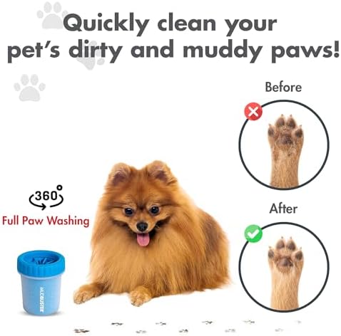 Dexas Small Dog Paw Cleaner, Pro Blue, Paw Washer for Dogs, Premium Quality Pet Supplies and Dog Accessories