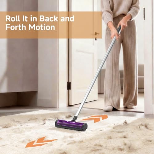 Pet Hair Remover for Carpet, Carpet Sweeper with Dust Container