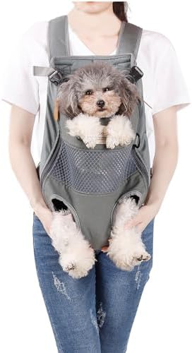 Lifeunion Legs Out Dog Carrier Backpack Hands-Free Adjustable Pet Travel Carrier for Small Medium Dogs Cats Motorcycle Hiking Walking (Grey)