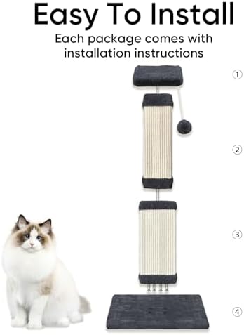 Cat Scratching Post for Indoor Cats, 32Inch Sisal Cat Scratcher