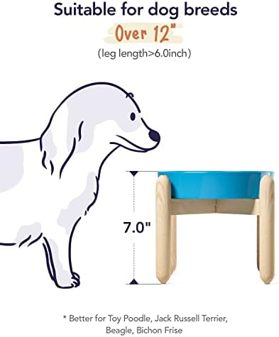 LE TAUCI Ceramic Slow Feeder Dog Bowls for Small and Medium Breed, 1.5 Cups Elevated Dog Bowl for Fast Eaters, Puzzle Bowl for Small Dogs and Cats, Vortex Blue