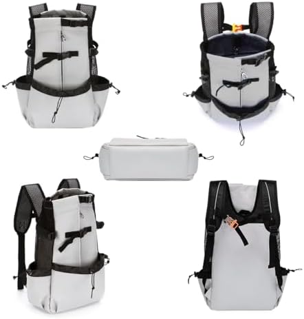 MANON ROSA Dog Backpack Carrier Adjustable Easy-Fit Travel Bag for Traveling Hiking Camping for Small Medium Dogs Cats Puppies (Small,Black)