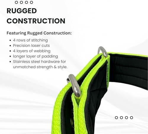 SparkDog 2" Padded Working Dog Collar (Lime Green, 2" Padded (16-21" Neck)