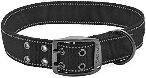 Max and Neo MAX Reflective Metal Buckle Dog Collar - We Donate a Collar to a Dog Rescue for Every Collar Sold (X-Large, Black)
