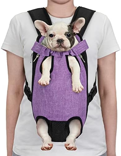 PetAmi Dog Carrier Backpack, Adjustable Pet Cat Front Carrier Backpack, Ventilated Dog Chest Carrier for Hiking Camping Travel, Sling Bag for Small Medium Dog Cat Puppies, Large, 12-16 lbs, Purple