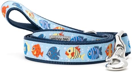 THE WORTHY DOG Fun Patterns Stylish Dog Leash, 5ft Length, Fishy
