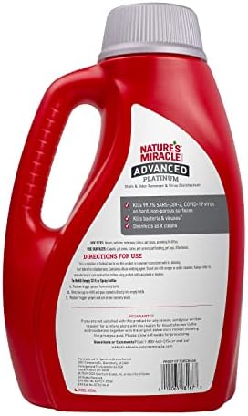 Nature's Miracle Advanced Platinum Dog Stain & Odor Remover, 64 oz