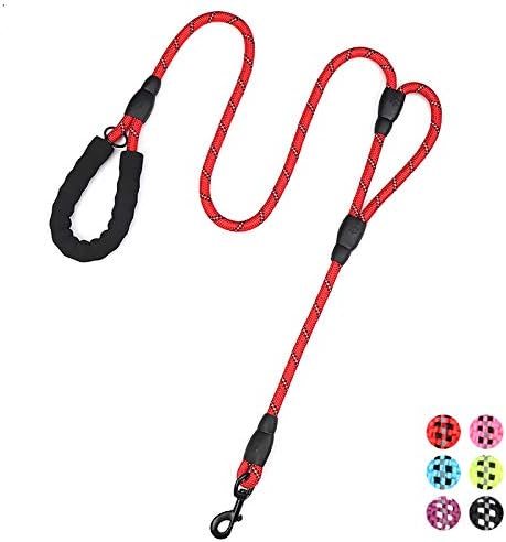 Plutus Pet Rope Dog Leash with Double Handles, 6 FT Long, Reflective