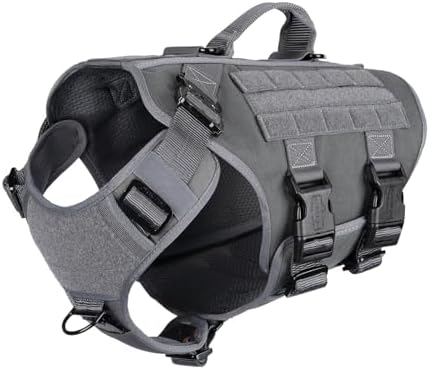 ICEFANG No Pull Tactical Dog Harness for X-Large Dogs,Adjustable Dog Vest