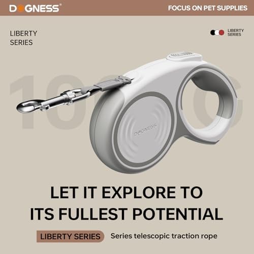 DOGNESS 16.4 Ft Heavy Duty Retractable Dog Leash 110 lbs (Dove Grey)
