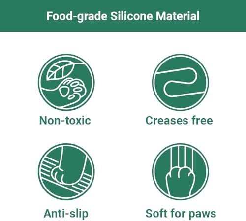 Cat Litter Mat, Large 32'' x 24'' Silicone Litter Box Mat for Litter Trapping, Waterproof, Non-Slip, Easy to Clean, Grey