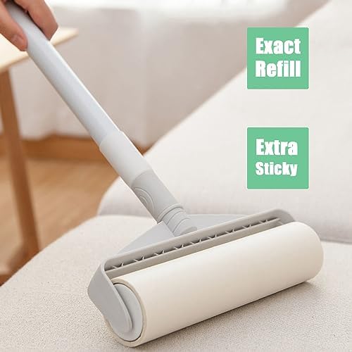 7.5 inch Lint Roller Refills Only, Pet Hair Remover Refills for Clothes Carpet Floor Couch, Extra Sticky Lint Brush Roller Refills, Pack of 5 Rolls, Total 300 Sheets (7.5'' Wide)