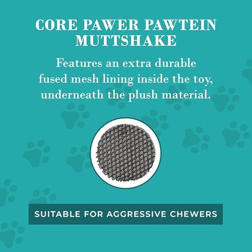 Haute Diggity Dog Core Pawer Pawtein Muttshake Plush Dog Toy, Funny Parody