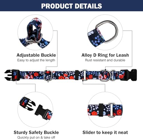 Hikiko Martingale Collar for Dogs with Special Pattern,Adjustable,M