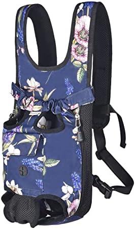 Petmolico Pet Dog Carrier Backpack,Adjustable Dog Legs-Out Front Backpack,Hands-Free Cat Pup Front Carrier Travel Bag,Easy-fit for Traveling Hiking for Dogs,(XL,Blue Daffodil)