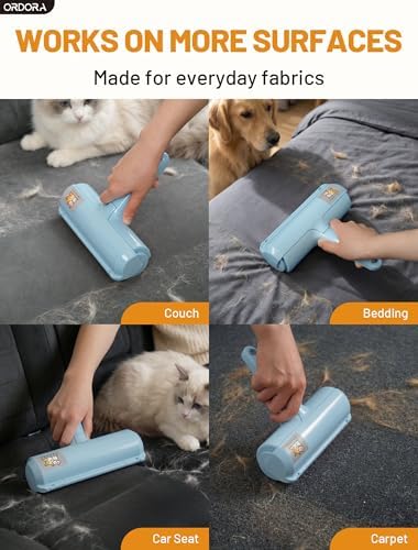 ORDORA Pet Hair Remover Roller, Reusable Lint Roller for Dog and Cat Hair