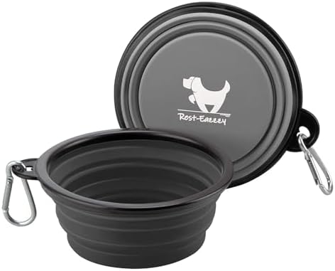 Rest-Eazzzy Collapsible Dog Bowls, 2 Pack Sturdy Portable Dog Water Bowls