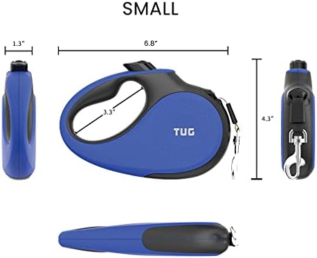 TUG Original Retractable Dog Leash, 16 ft (Small, Blue)