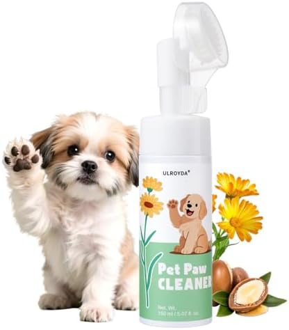 Dog Paw Cleaner Foam with Silicone Brush, No-Rinse Paw Washer for Muddy Paws, Dirt & Odor Removal After Walks, Moisturizing Paw Care for Dogs & Puppies, Gentle pH-Balanced Formula, 5.07 oz