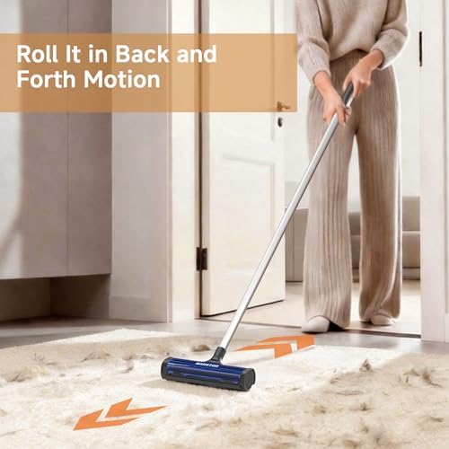 Pet Hair Remover for Carpet, Carpet Sweeper with Dust Container