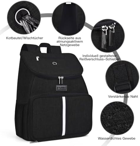 BAGLHER丨Dog Travel Bag, Airline Approved Pet Supplies Backpack, Dog Travel Backpack Accessories Set with 2 Silicone Collapsible Bowls and 2 Food Baskets. Black
