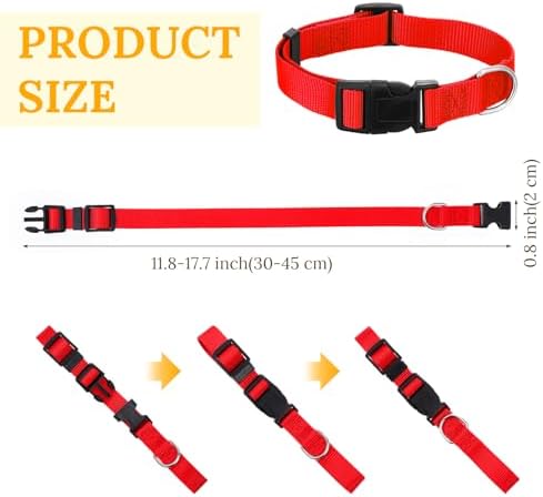 27 Pcs Dog Collars Bulk Adjustable Nylon Puppy Collars for Small Puppies with Quick Release Buckle - 9 Vibrant Colors Pet Collar for Daily Use and Training (Medium Size)