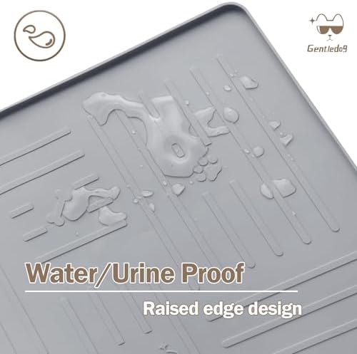 Silicone Cat Litter Mat, 34" X 25" Litter Box Mat, Dark Grey