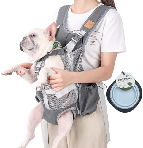 Dog Carrier Backpack - Legs Out Front Facing Pet Carrier Backpack for Small Medium Dogs, Hands-Free Dog Front Carrier, Easy-fit Adjustable Dog Carrying Backpack for Walking Hiking Bike and Motorcycle