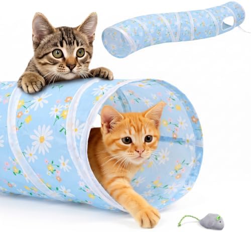Glittme S-Shape Cat Tunnel, Foldable Cat Tunnels for Indoor Cats
