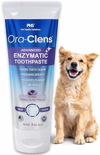 Advanced Enzymatic Toothpaste for Dogs, Peanut Butter Flavor Dog Toothpaste, Helps Clean Teeth & Freshen Breath, Supports Oral Hygiene, Dog Dental Care Toothpaste Gel, 3 oz
