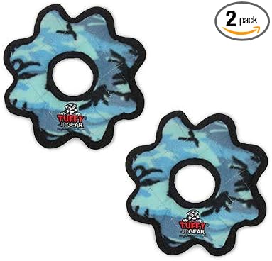 TUFFY® : 2 Pack Gear Ring Dog Toy: Ultra Durable Plush Toy with Multiple Layers & Reinforced Seams, Washable and Floats, Original Construction