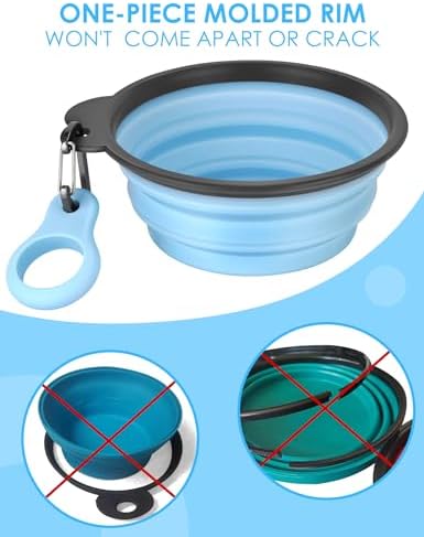Aonkey 2 Pack 15oz/1.8 Cup Collapsible Dog Bowls with Bottle Carrier