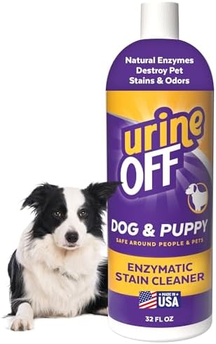 urineOFF Puppy & Dog Pet Stain Remover | Freshly Scented Carpet Cleaner | Bio Enzymatic Stain & Urine Odor Eliminator | Pet Safe Cleaner | 32 oz.