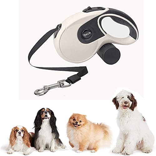 16Ft Retractable Dog Leash with Bag Dispenser and Poop Bag, Sturdy Extendable Retractable Dog Leashes for Small Medium Large,360 Tape Durl Nylon Puppy Walking Leash One Button Break & Lock