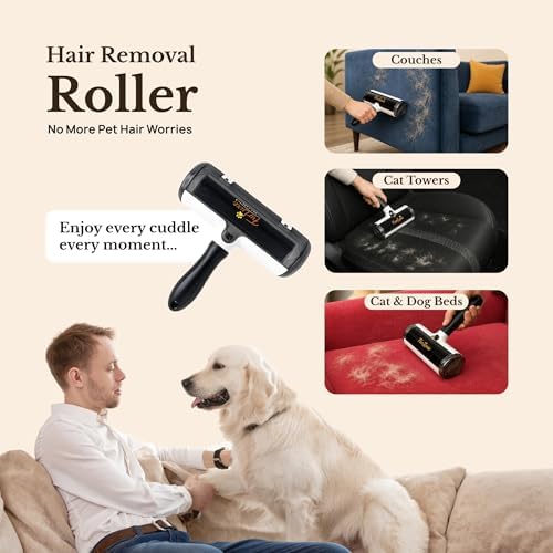 3-in-1 Pet Hair Remover Kit – Reusable Lint Roller, Deshedding Brush & Grooming Glove for Dogs & Cats – Removes Fur from Furniture, Carpet & Clothes