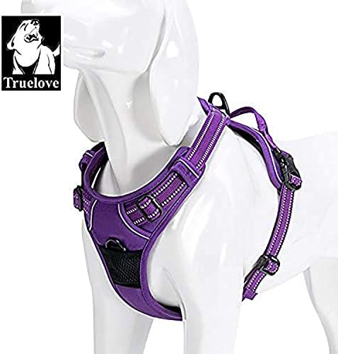TRUE LOVE Adjustable No-Pull Dog Harness Reflective Vest, Purple, XS
