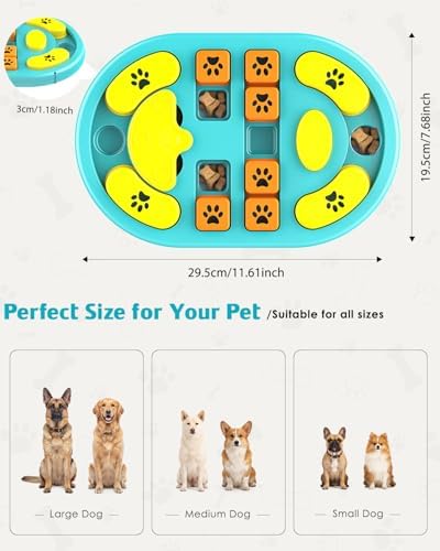 Dog Puzzle Toy, Interactive Enrichment Treat Food Puzzles, Blue