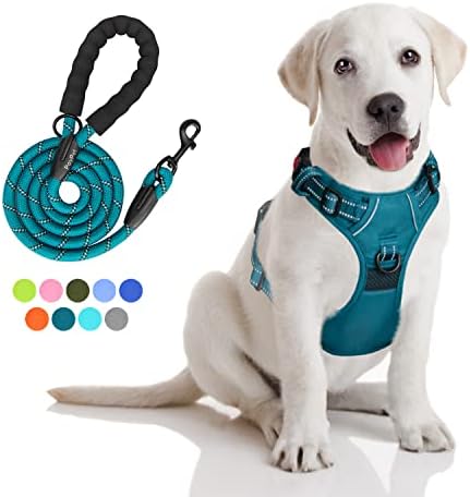 PoyPet Dog Harness and Leash Set, No Pull Vest with Front Clip and Handle