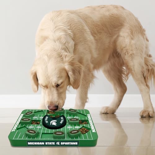Pets First NCAA Michigan State Large Puzzle Toy, New Size, Interactive Dog Treat & Slow Feeding Toy